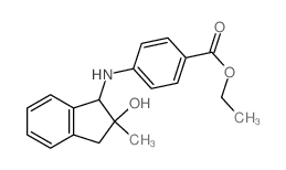 Benzoic acid,4-[(2,3-dihydro-2-hydroxy-2-methyl-1H-inden-1-yl)amino]-, ethyl ester结构式