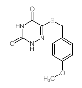 6-[(4-methoxyphenyl)methylsulfanyl]-2H-1,2,4-triazine-3,5-dione结构式