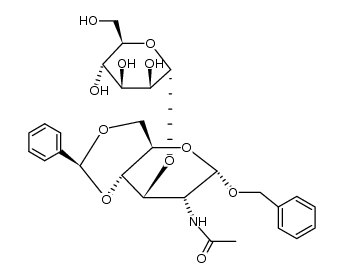 benzyl 2-acetamido-4,6-O-benzylidene-2-deoxy-3-O-β-D-galactopyranosyl-α-D-galactopyranoside Structure