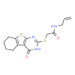 N-allyl-2-((4-oxo-3,4,5,6,7,8-hexahydrobenzo[4,5]thieno[2,3-d]pyrimidin-2-yl)thio)acetamide structure