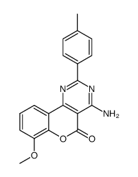 4-Amino-7-methoxy-2-(p-tolyl)-5H-[1]benzopyrano[4,3-d]pyrimidin-5-one结构式