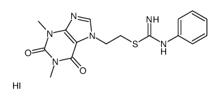 2-(1,3-dimethyl-2,6-dioxopurin-7-yl)ethyl N'-phenylcarbamimidothioate,hydroiodide结构式