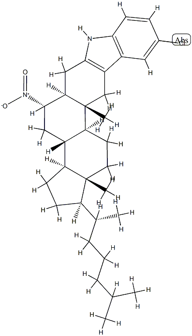 5'-Chloro-6α-nitro-1'H-5α-cholest-2-eno[3,2-b]indole结构式