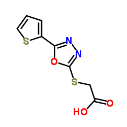 {[5-(2-Thienyl)-1,3,4-oxadiazol-2-yl]sulfanyl}acetic acid structure