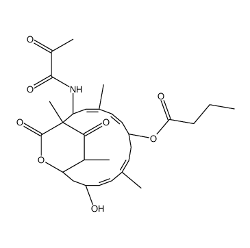 [(1R,3S,4Z,6Z,9S,10Z,12Z,14R,15S)-3-hydroxy-6,12,15,18-tetramethyl-16,19-dioxo-14-(2-oxopropanoylamino)-17-oxabicyclo[13.2.2]nonadeca-4,6,10,12-tetraen-9-yl] butanoate Structure