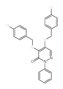 4,5-bis[(4-chlorophenyl)methylsulfanyl]-2-phenyl-pyridazin-3-one Structure