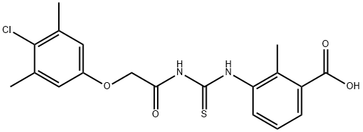 3-[[[[(4-chloro-3,5-dimethylphenoxy)acetyl]amino]thioxomethyl]amino]-2-methyl-benzoic acid picture