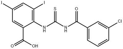 2-[[[(3-chlorobenzoyl)amino]thioxomethyl]amino]-3,5-diiodo-benzoic acid结构式