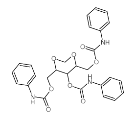 1,3,5-Tris-O-(anilinocarbonyl)-2,4-O-methylenepentitol structure