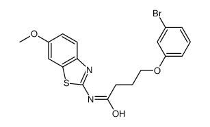 4-(3-bromophenoxy)-N-(6-methoxy-1,3-benzothiazol-2-yl)butanamide结构式