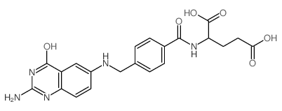 L-Glutamic acid,N-[4-[[(2-amino-3,4-dihydro-4-oxo-6-quinazolinyl)amino]methyl]benzoyl]-结构式