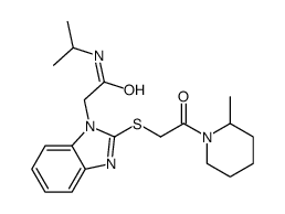 1H-Benzimidazole-1-acetamide,N-(1-methylethyl)-2-[[2-(2-methyl-1-piperidinyl)-2-oxoethyl]thio]-(9CI) Structure