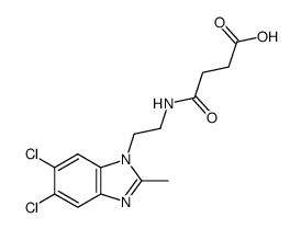 N-[2-(5,6-dichloro-2-methyl-benzoimidazol-1-yl)-ethyl]-succinamic acid Structure