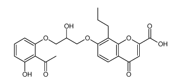 7-[3-(2-acetyl-3-hydroxy-phenoxy)-2-hydroxy-propoxy]-4-oxo-8-propyl-4H-chromene-2-carboxylic acid结构式
