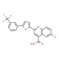 6-chloro-2-{5-[3-(trifluoromethyl)phenyl]furan-2-yl}quinoline-4-carboxylic acid结构式
