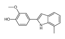 2-methoxy-4-(7-methyl-1H-indol-2-yl)phenol结构式