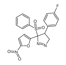 3-benzenesulfonyl-4-(4-fluoro-phenyl)-3-(5-nitro-furan-2-yl)-4,5-dihydro-3H-pyrazole结构式