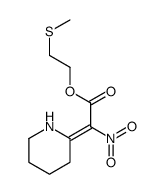 2-methylsulfanylethyl 2-nitro-2-piperidin-2-ylideneacetate Structure