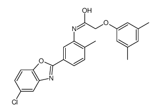 N-[5-(5-chloro-1,3-benzoxazol-2-yl)-2-methylphenyl]-2-(3,5-dimethylphenoxy)acetamide结构式
