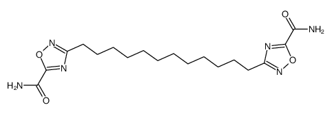 3-[12-(5-carbamoyl-1,2,4-oxadiazol-3-yl)dodecyl]-1,2,4-oxadiazole-5-carboxamide Structure