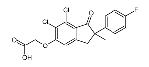 ((6,7-dichloro-2-(4-fluorophenyl)-2-methyl-1-oxo-5-indanyl)oxy)acetic acid结构式