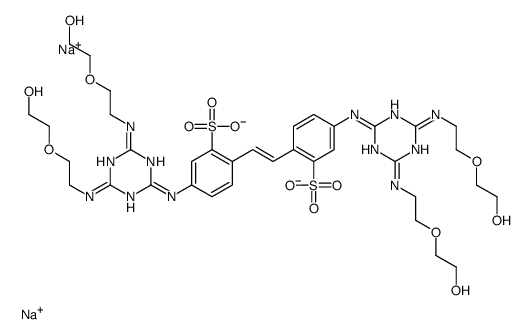 disodium 4,4'-bis[4,6-bis[[2-(2-hydroxyethoxy)ethyl]amino]-1,3,5-triazin-2-yl]amino]stilbene-2,2'-disulphonate Structure