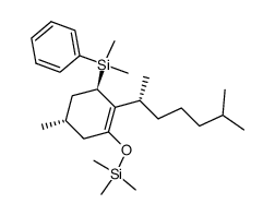 (3R,5S,2'R)-3-dimethyl(phenyl)silyl-5-methyl-2-(6'-methylhept-2'-yl)-1-trimethysilyloxylcyclohexene结构式