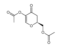 4H-Pyran-4-one, 5-(acetyloxy)-2-(acetyloxy)methyl-2,3-dihydro-, (2S)-结构式