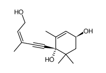 (1S,4S)-1-((Z)-5-hydroxy-3-methylpent-3-en-1-yn-1-yl)-2,6,6-trimethylcyclohex-2-ene-1,4-diol结构式