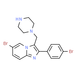6-BROMO-2-(4-BROMOPHENYL)-3-PIPERAZIN-1-YLMETHYLIMIDAZO[1,2-A]PYRIDINE Structure