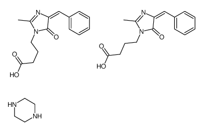 4-[(4E)-4-benzylidene-2-methyl-5-oxoimidazol-1-yl]butanoic acid,piperazine结构式