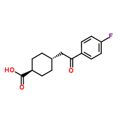 trans-4-[2-(4-Fluorophenyl)-2-oxoethyl]cyclohexanecarboxylic acid Structure