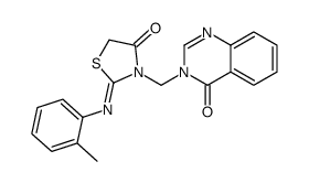 2-(2-methylphenyl)imino-3-[(4-oxoquinazolin-3-yl)methyl]-1,3-thiazolidin-4-one Structure