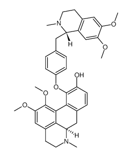 (R)-11-(4-(((S)-6,7-dimethoxy-2-methyl-1,2,3,4-tetrahydroisoquinolin-1-yl)methyl)phenoxy)-1,2-dimethoxy-6-methyl-5,6,6a,7-tetrahydro-4H-dibenzo[de,g]quinolin-10-ol结构式