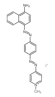 4-[[4-[(1-methylpyridin-1-ium-4-yl)diazenyl]phenyl]diazenyl]naphthalen-1-amine,iodide结构式
