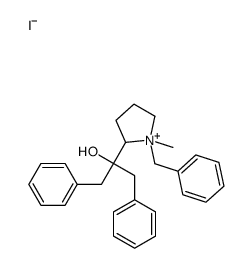 Pyrrolidinium, 2-(1-hydroxy-2-phenyl-1-(phenylmethyl)ethyl)-1-methyl-1-(phenylmethyl)-, iodide Structure