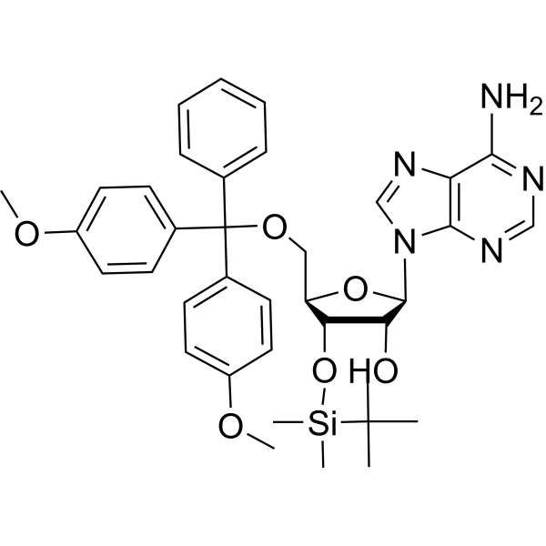 3'-O-tert-Butyldimethylsilyl-5'-O-DMT-adenosine structure