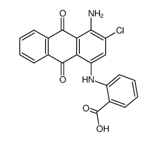 N-(4-amino-3-chloro-9,10-dioxo-9,10-dihydro-[1]anthryl)-anthranilic acid结构式