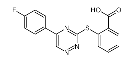 2-[[5-(4-fluorophenyl)-1,2,4-triazin-3-yl]sulfanyl]benzoic acid Structure