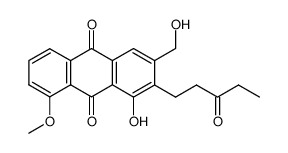 1-Hydroxy-3-(hydroxymethyl)-8-methoxy-2-(3-oxopentyl)-9,10-anthrachinon结构式