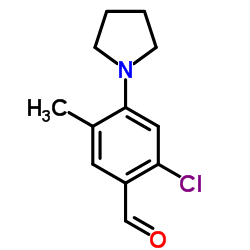2-CHLORO-5-METHYL-4-PYRROLIDIN-1-YL-BENZALDEHYDE结构式
