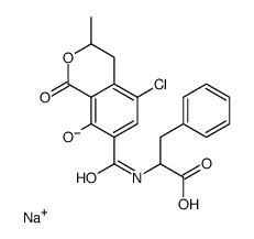 sodium,2-[(5-chloro-8-hydroxy-3-methyl-1-oxo-3,4-dihydroisochromene-7-carbonyl)amino]-3-phenylpropanoate Structure
