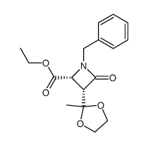 (2R,3S)-1-Benzyl-3-(2-methyl-[1,3]dioxolan-2-yl)-4-oxo-azetidine-2-carboxylic acid ethyl ester Structure