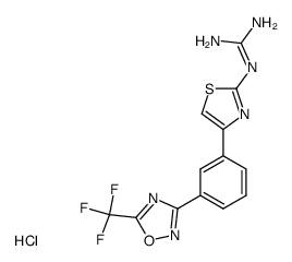 <4-<3-<5-(trifluoromethyl)-1,2,4-oxadiazol-3-yl>phenyl>-2-thiazolyl>guanidine hydrochloride Structure