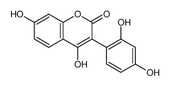 3-(2,4-dihydroxyphenyl)-4,7-dihydroxychromen-2-one结构式