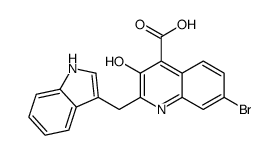 7-bromo-3-hydroxy-2-(1H-indol-3-ylmethyl)quinoline-4-carboxylic acid结构式