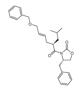 (S)-4-benzyl-3-[(2R,4E)-6-benzyloxy-2-isobutylhex-4-enoyl]oxazolidin-2-one Structure