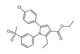 5-(4-chloro-phenyl)-2-ethyl-1-(3-methanesulfonyl-phenyl)-1H-pyrrole-3-carboxylic acid ethyl ester Structure