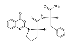 N-(4H-3,1-benzoxazin-4-on-2-yl)-L-prolyl-L-phenylalaninamide结构式