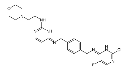 N4-(4-{[(2-Chloro-5-fluoro-4-pyrimidinyl)amino]methyl}benzyl)-N2-[2-(4-morpholinyl)ethyl]-2,4-pyrimidinediamine结构式